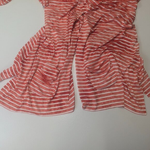 Virginia Taylor Size Small Red and White Striped Open Cardigan - Picture 10 of 14
